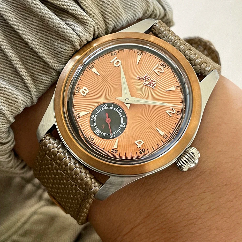 Merkur Salmon Dial Watch Bronze - Image 2