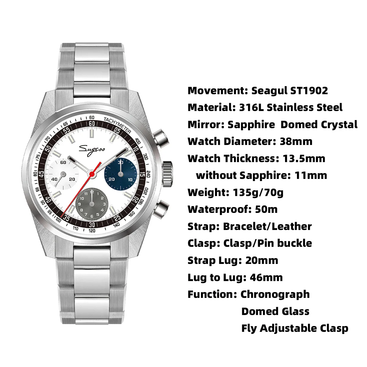 Sugess Chronograph Watch - Image 6